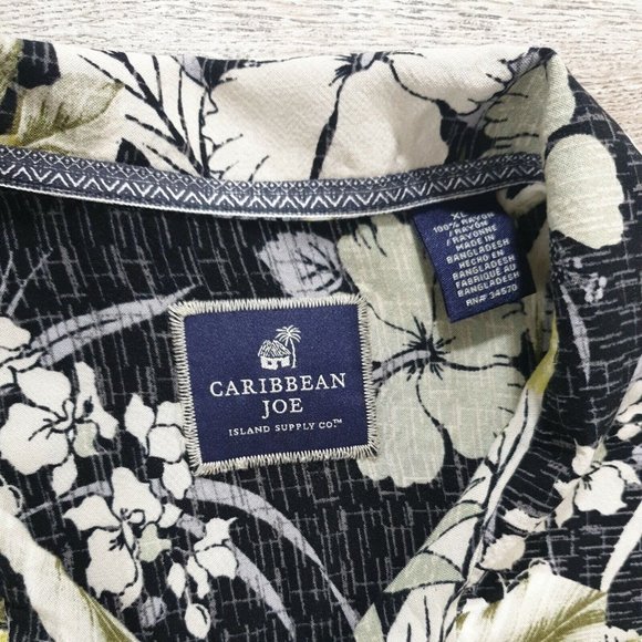 Caribbean Joe Men XL Short Sleeve Hawaiian Shirt Floral Island Tropical Vacation - Picture 6 of 11